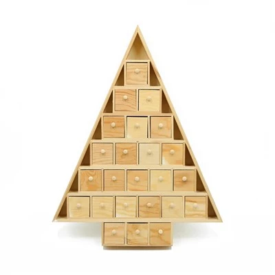 Unfinished Advent Calendar with 24 Drawers