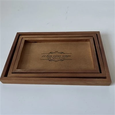 Wooden Set Of Three Tray